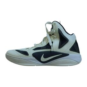 Nike Zoom Hyperfuse Basketball Shoes Mens 11.5 White Navy High Top Sneakers